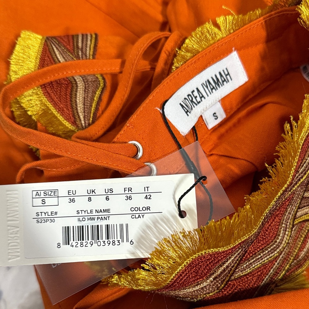 Andrea Iyamah Orange Wide-Leg Pants - Picture 5 of 7